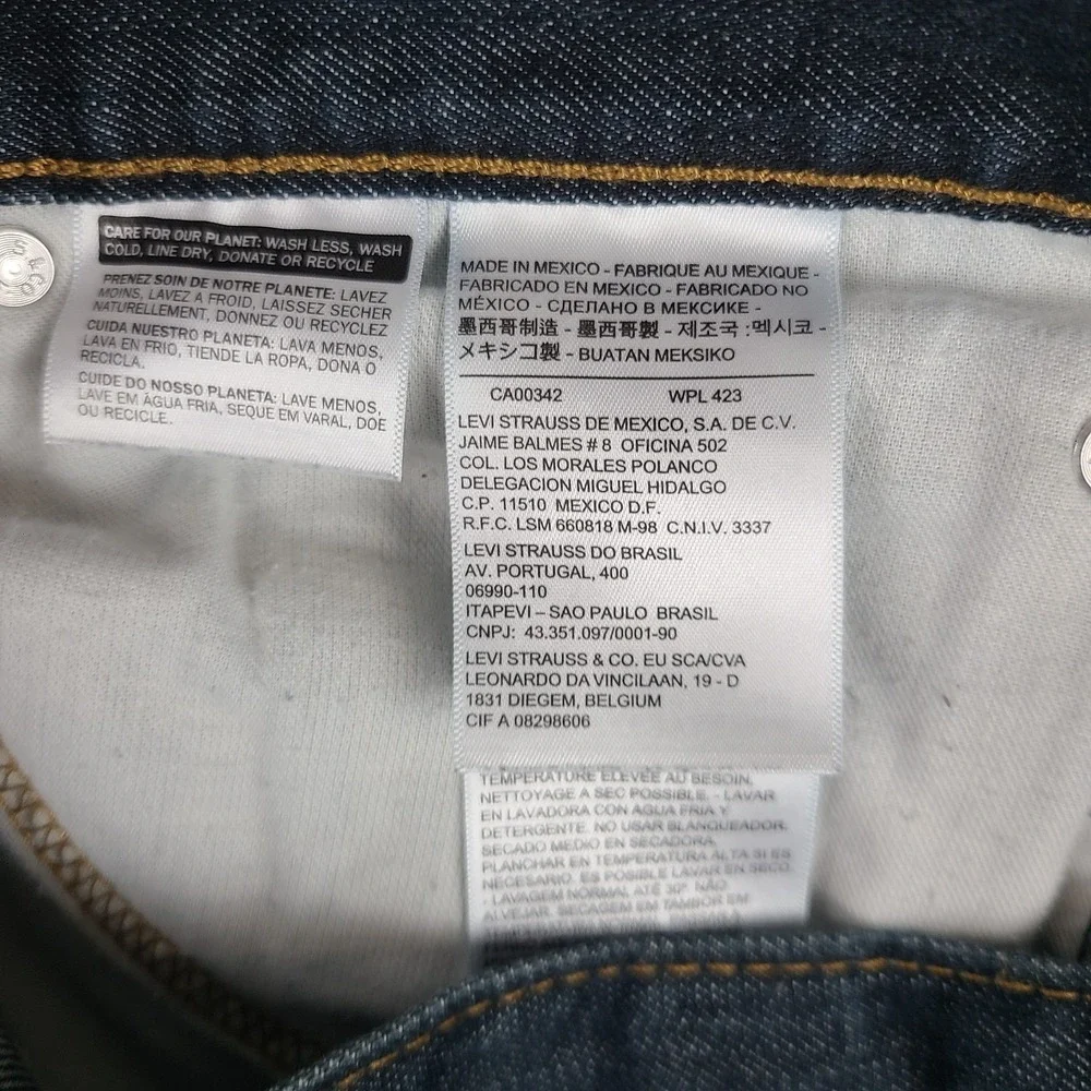 Levi's 514 Jeans Mens‎ 34x34 Blue Regular Fit Straight Leg Dark Wash 100% Cotton
